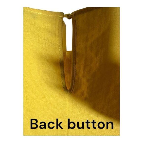 HYFVE Yellow Women's size large Top with puff sleeves, boho, ruffle bottom, - Picture 4 of 9